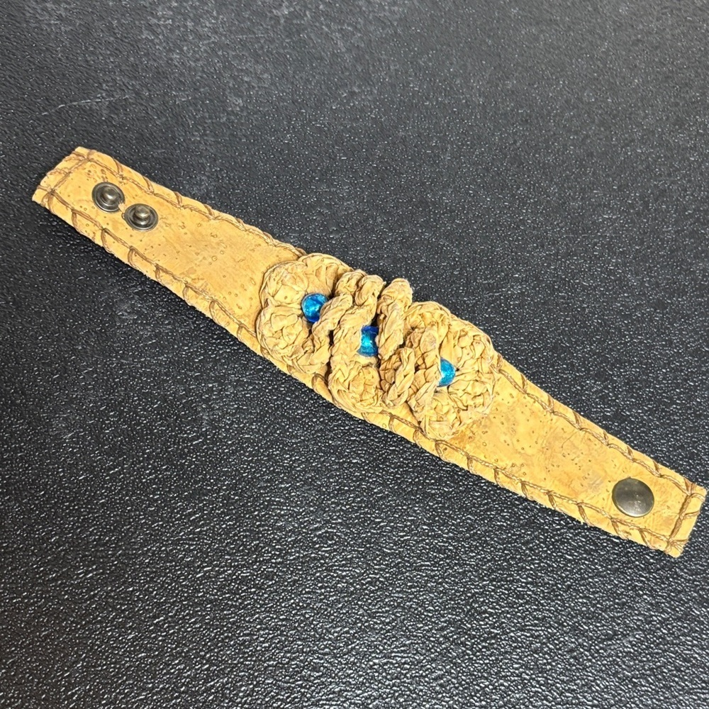 Cork Feel Flower Beaded Unique Boho Festival Bracelet